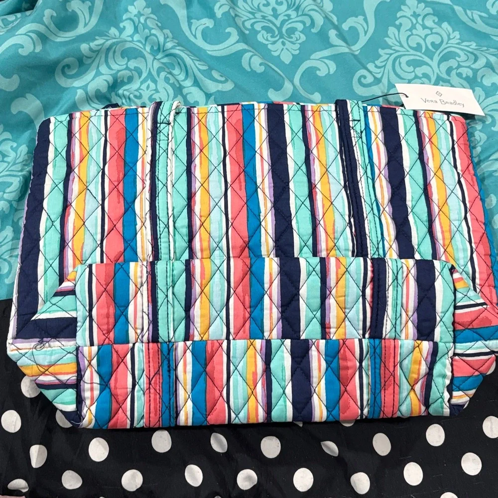 Vera Bradley small vera tote in cabana stripe